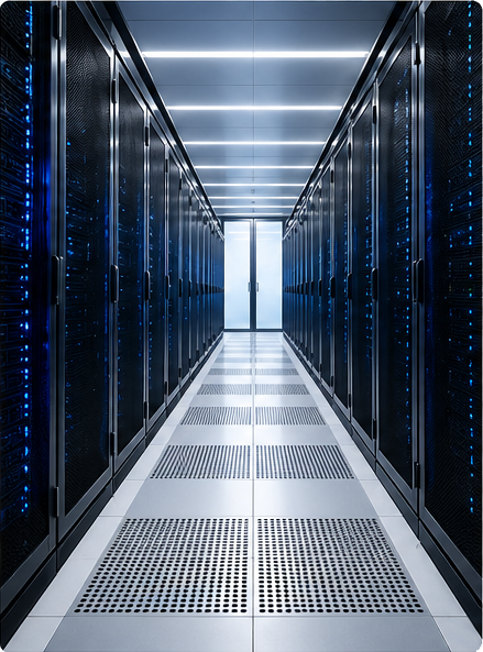 Cold-aisle server hall